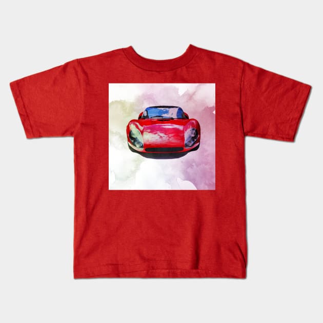 Vintage Alfa Romeo in watercolor Kids T-Shirt by thelazypigeon